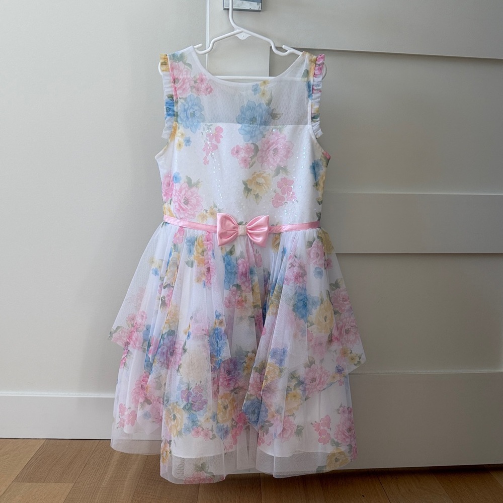 Jona Michelle White Dress with Floral Accents